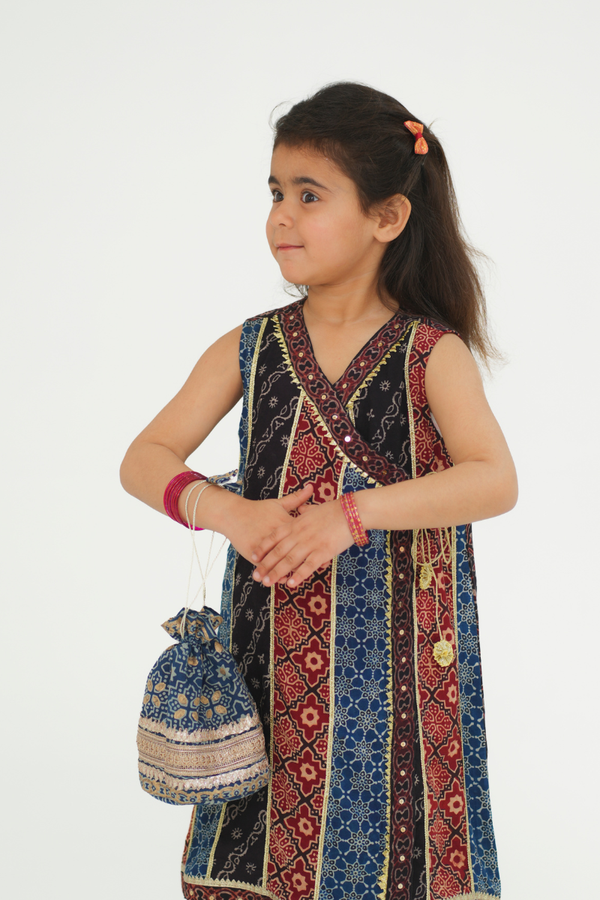 Anarkali Ajrak Dress