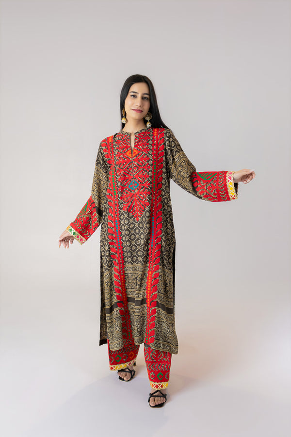 Ajrak Ralli Kurta