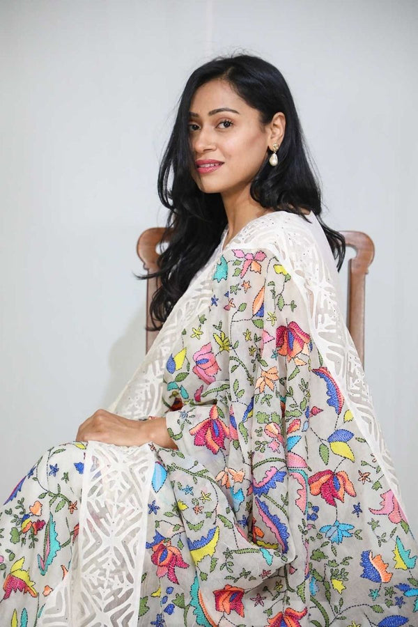 Applique Kantha Dupatta