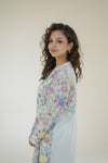 Azure Bloom Kantha Kurta