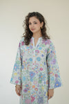 Azure Bloom Kantha Kurta