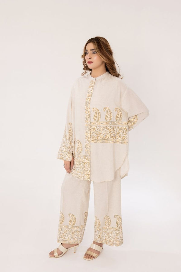 Beige Rhythm Block Print Dress