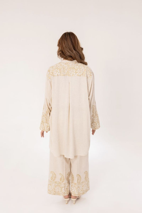 Beige Rhythm Block Print Dress