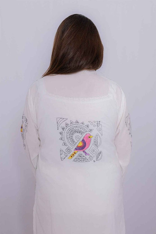 Birds Embroidered Kurta