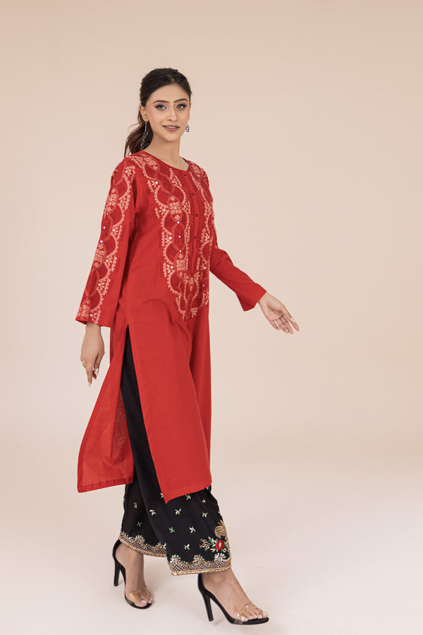 Crimson Sindhi Embroidered Kurta