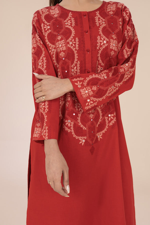 Crimson Sindhi Embroidered Kurta