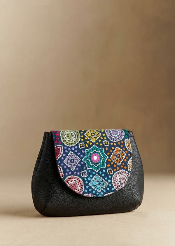 Ethnic Embroidered Flap Money Wallet