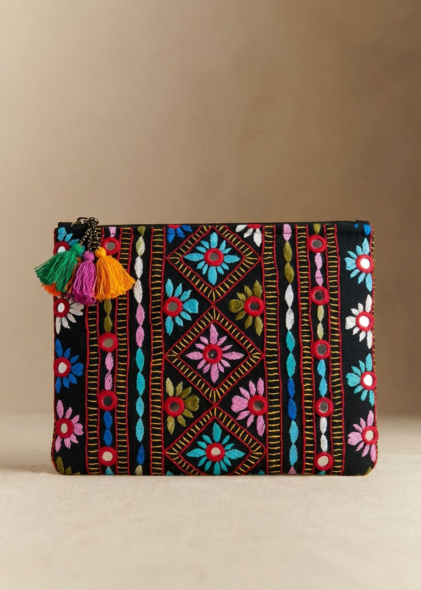 Fiesta Shisha Work Handcrafted Zipper Pouch