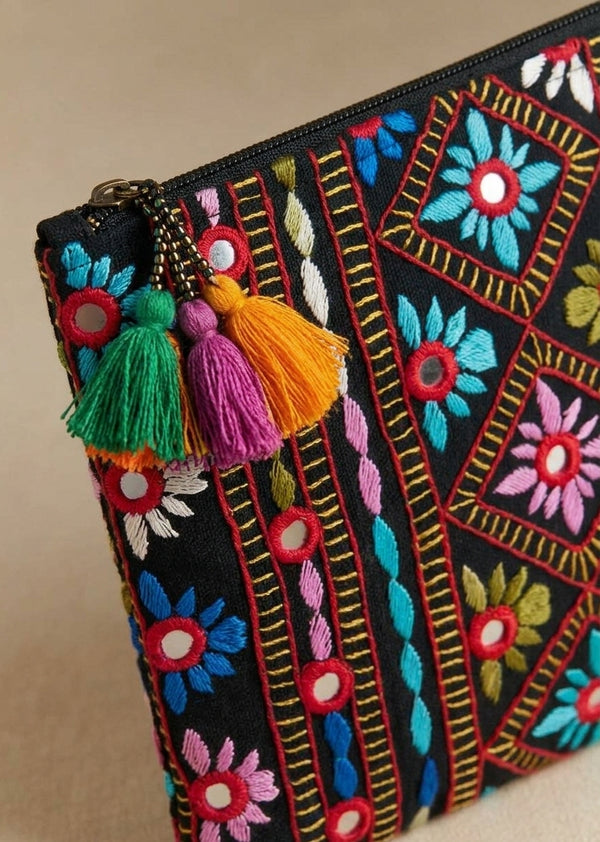 Fiesta Shisha Work Handcrafted Zipper Pouch