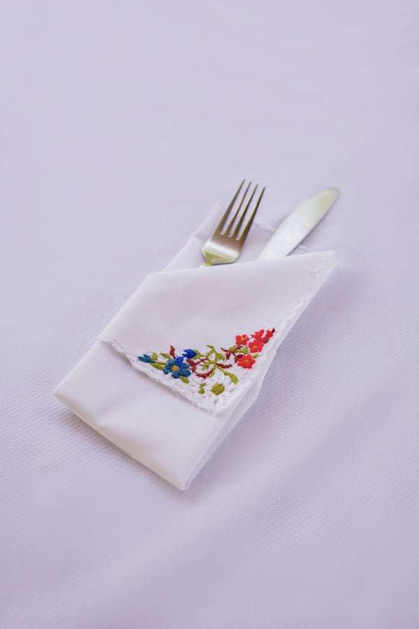 Floral Hand-Embroidered Napkins