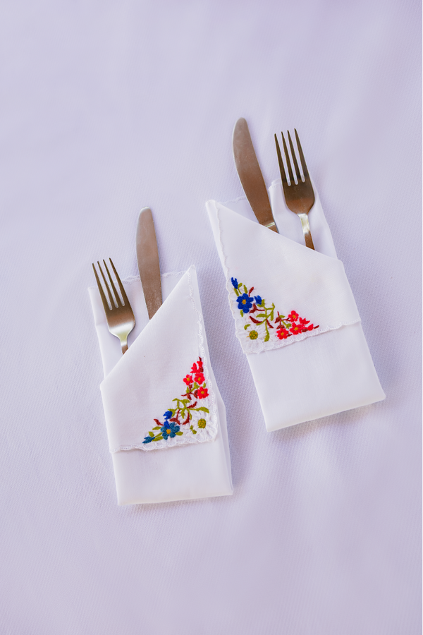 Floral Hand-Embroidered Napkins