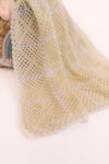 Hand Knitted Ivory Lace Baby Blanket