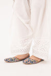 Handcrafted White Applique Shalwar