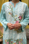 Ice Blue Applique Kurta