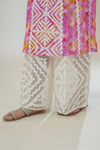Ivory Chevron Hand-Appliqué Pants