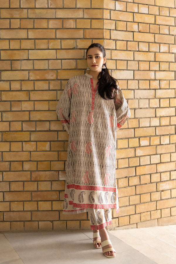 Ivory Hand Block Print dress