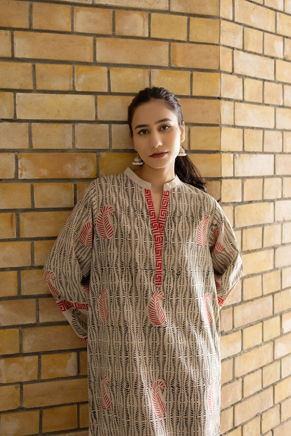 Ivory Hand Block Print dress