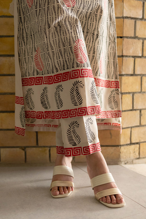Ivory Hand Block Print dress