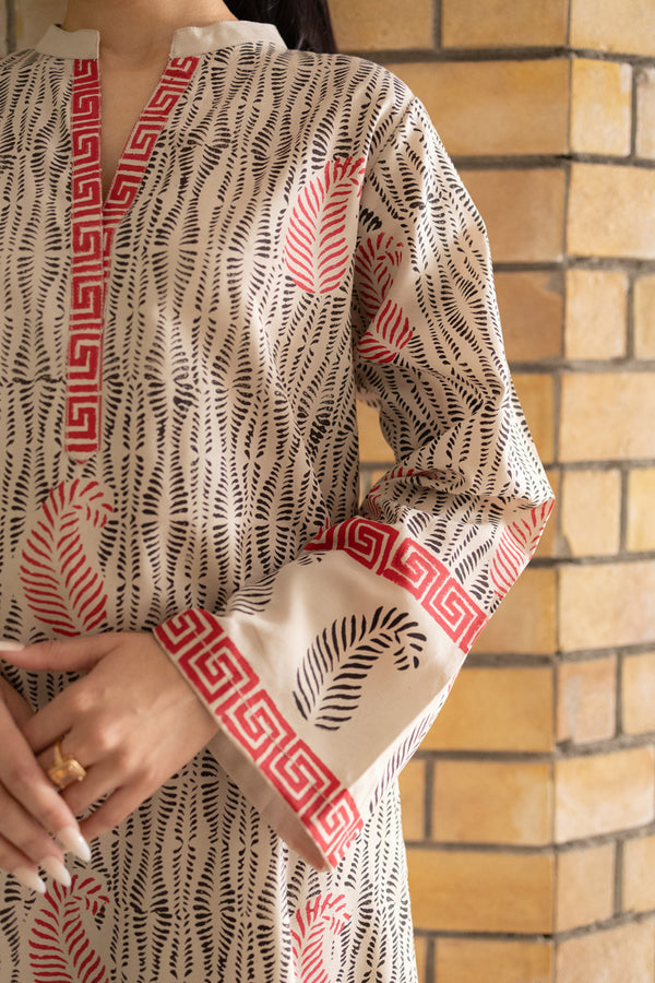 Ivory Hand Block Print dress