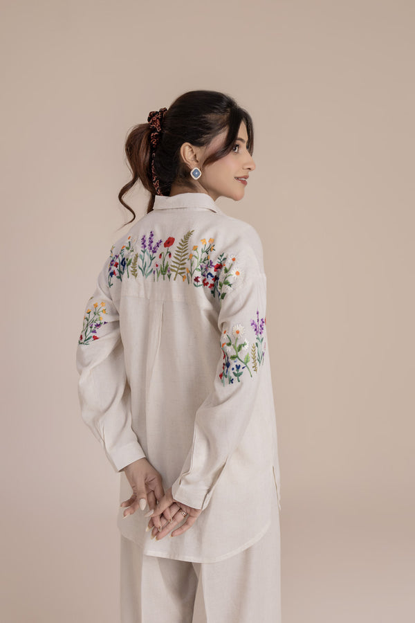Ivory Hand Embroidered Kurta
