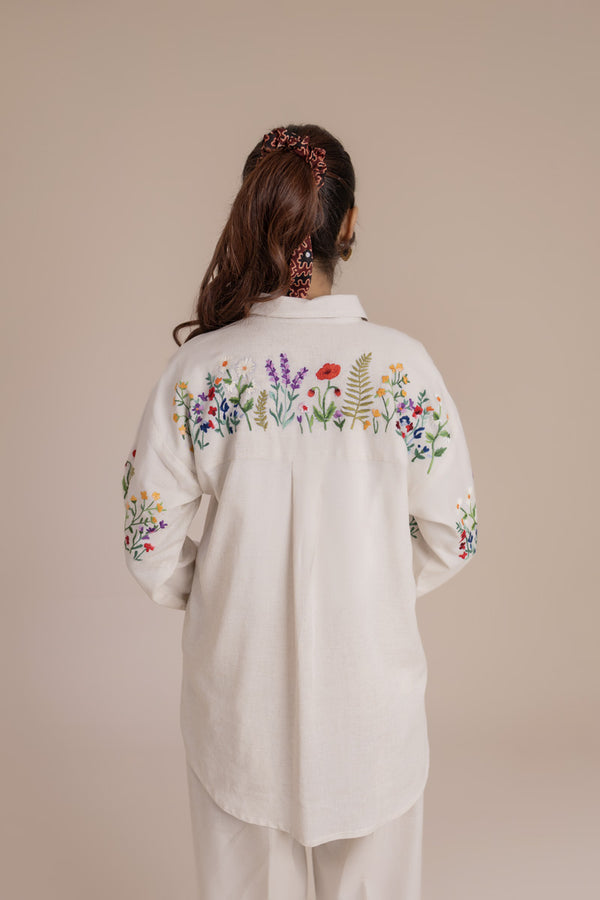 Ivory Hand Embroidered Kurta