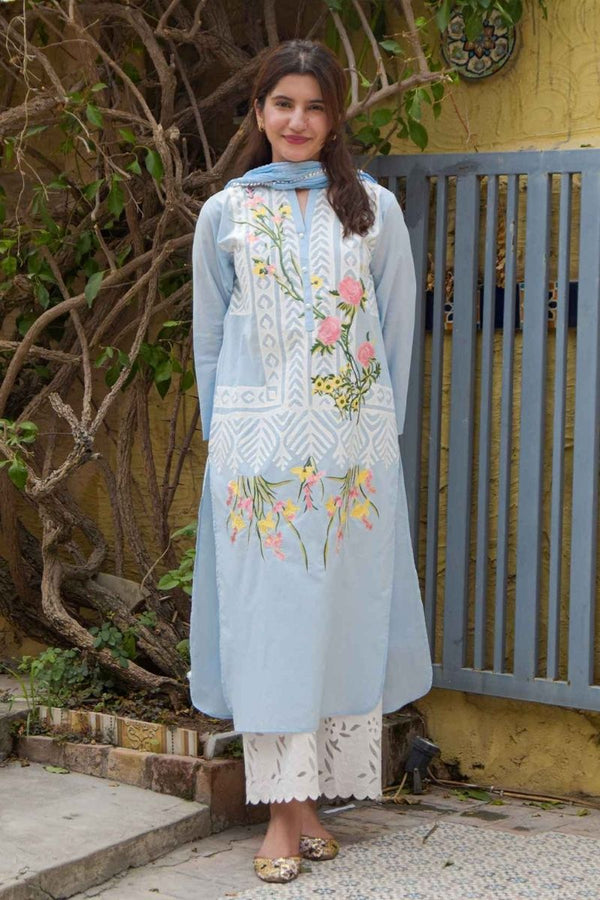 Marian Blue Applique Kurta