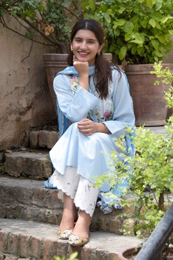 Marian Blue Applique Kurta