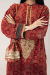 Maroon Ajrak Ari Embroidered Kurta
