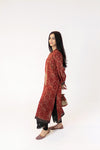 Maroon Ajrak Ari Embroidered Kurta