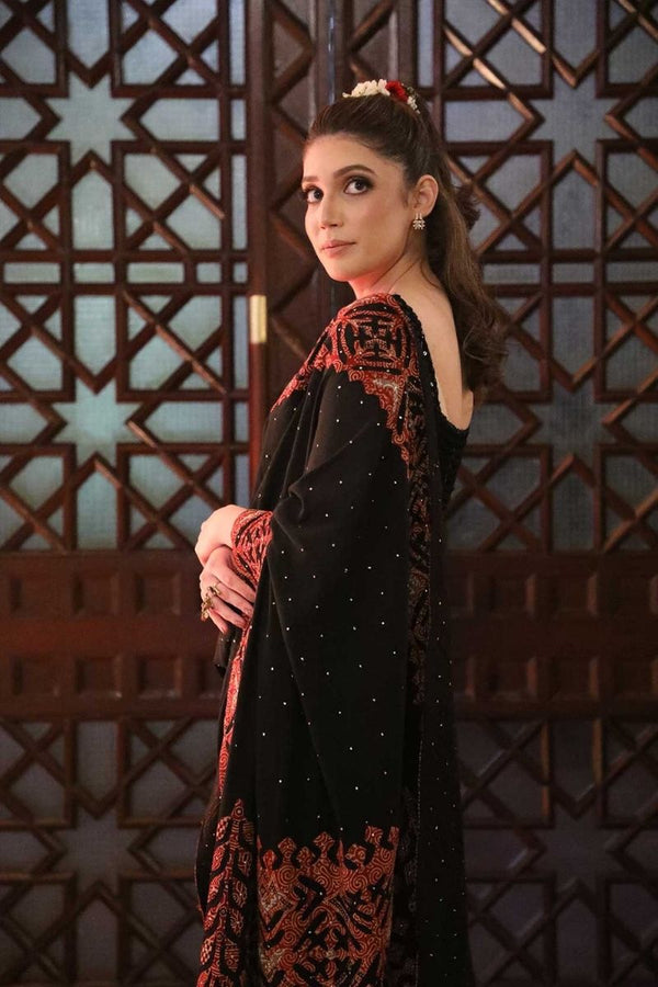 Maroon Applique Saree