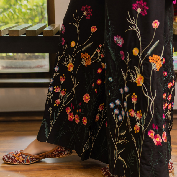 Noir Embroidered Pants