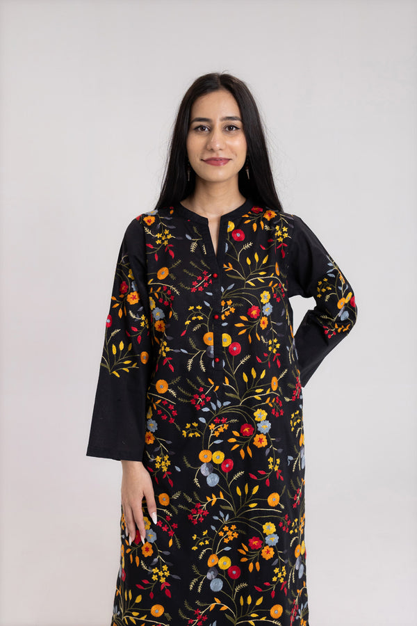 Noir Floral Kurta