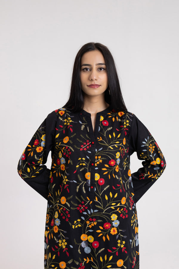 Noir Floral Kurta