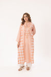 Check & Thread Orange Kurta