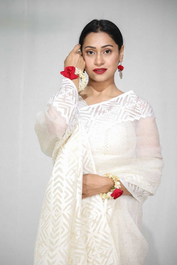 Organza Applique Saree