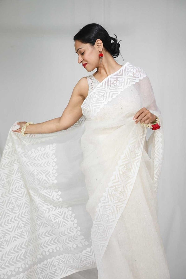 Organza Applique Saree