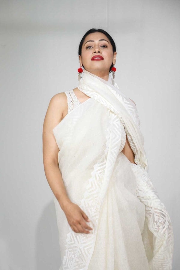 Organza Applique Saree