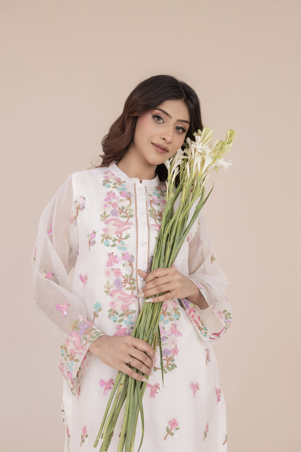 Organza Shadow Work Kurta