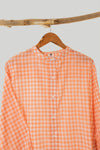 Peach Check Kurti