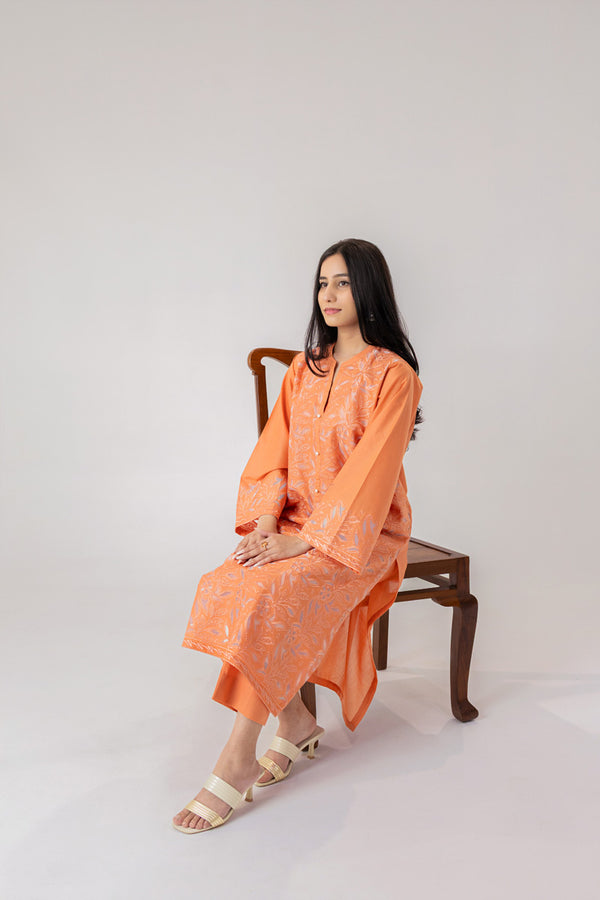 Peach Cutwork Set