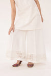 Plain White Applique Trouser