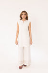 Plain White Applique Trouser