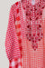 Red Check Embroidered Kurta