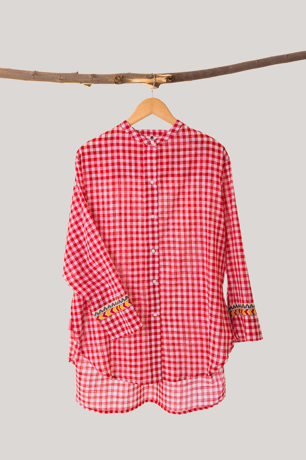 Red Check Kurti