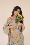Sand Kantha Embroidered Kurta