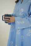 Summer Skies Blockprint Kurta