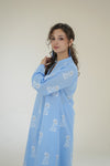 Summer Skies Blockprint Kurta