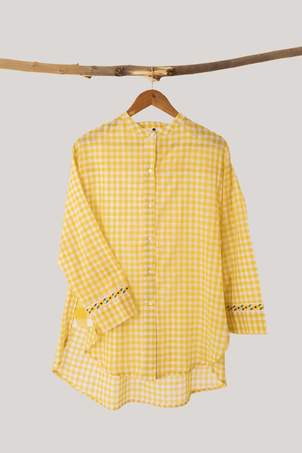 Yellow Check Kurti