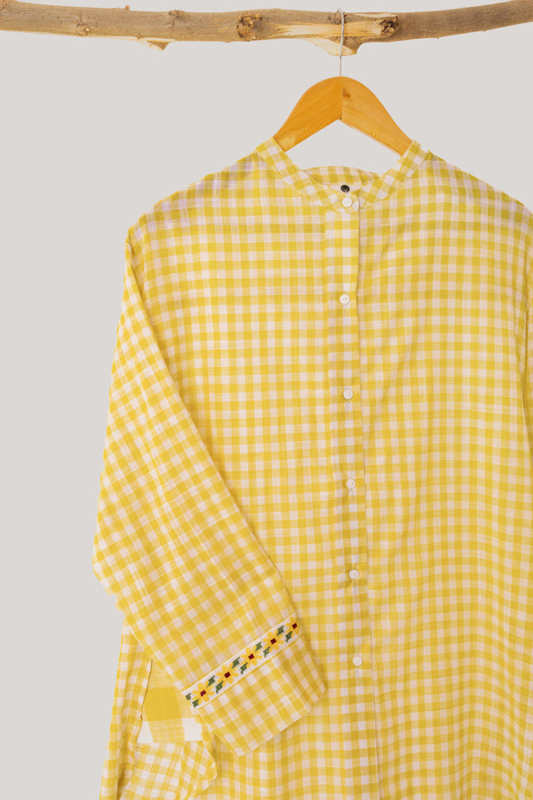 Yellow Check Kurti