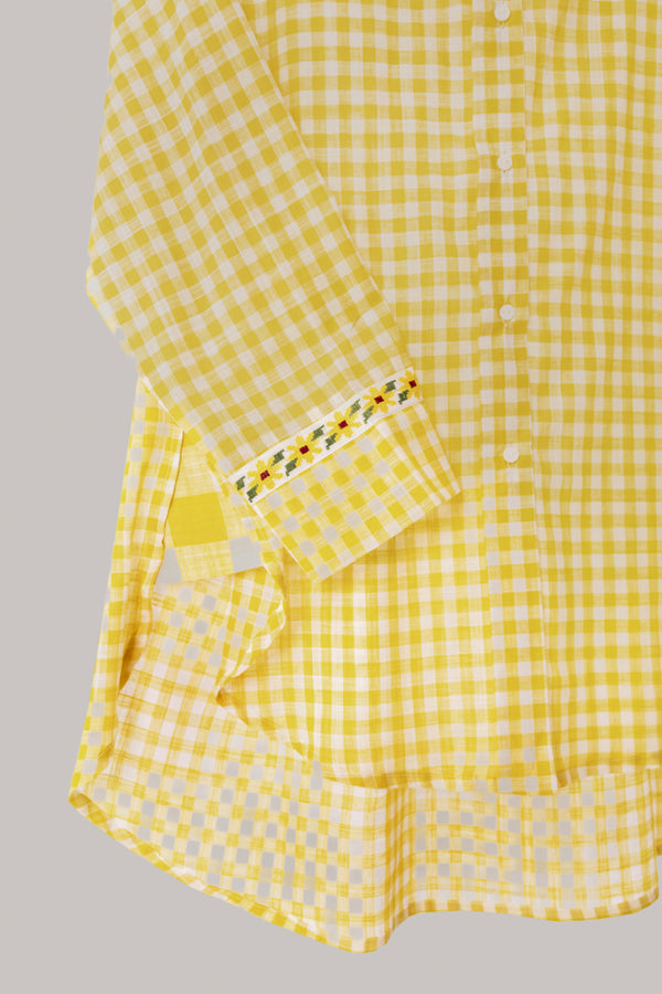 Yellow Check Kurti
